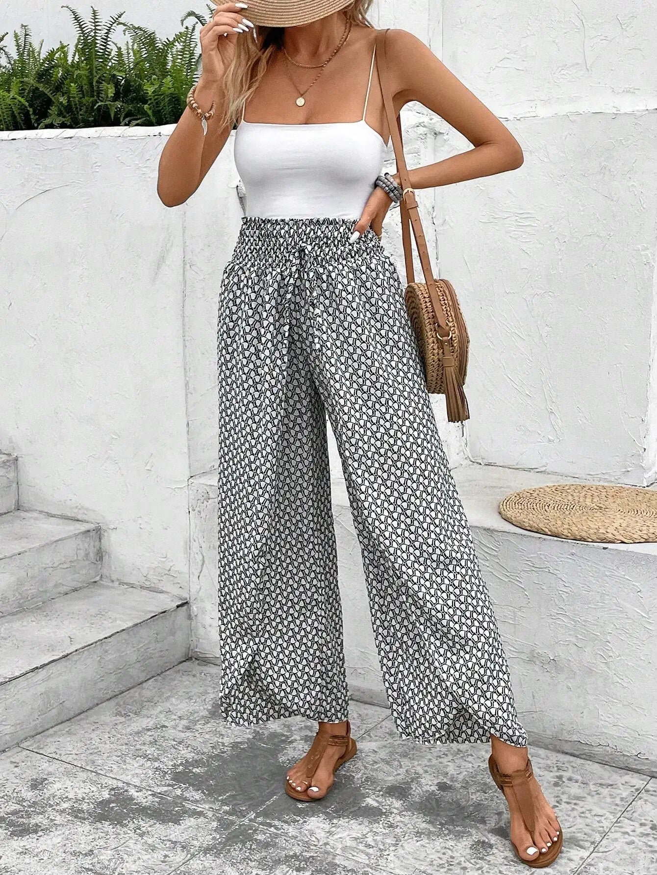 Petal Whisper Wide Leg Pants