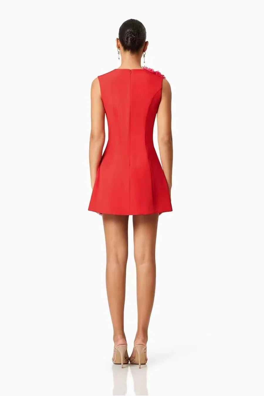 Floral Fusion 3D Print Dress