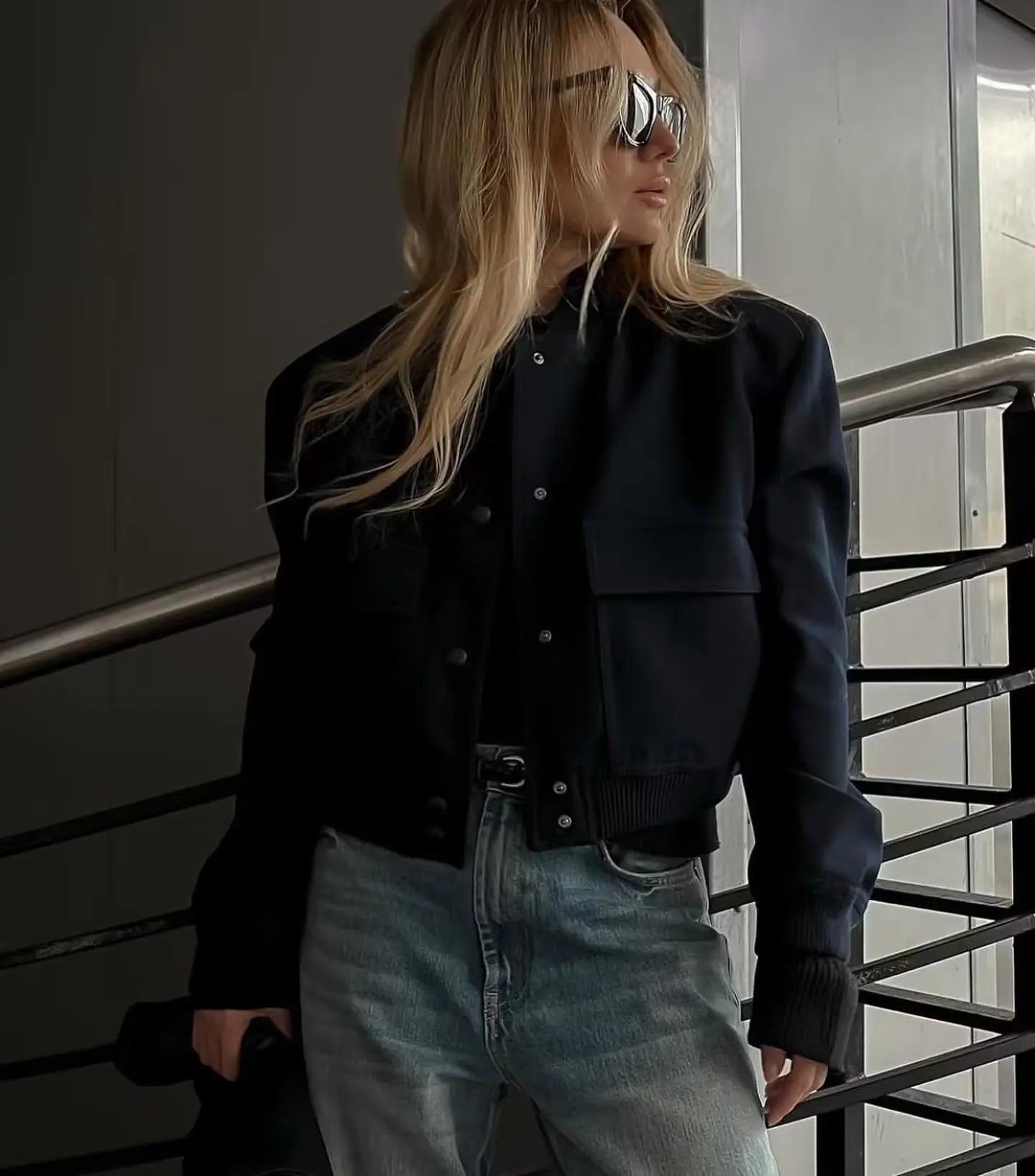Urban Bloom Pocket Bomber Jacket