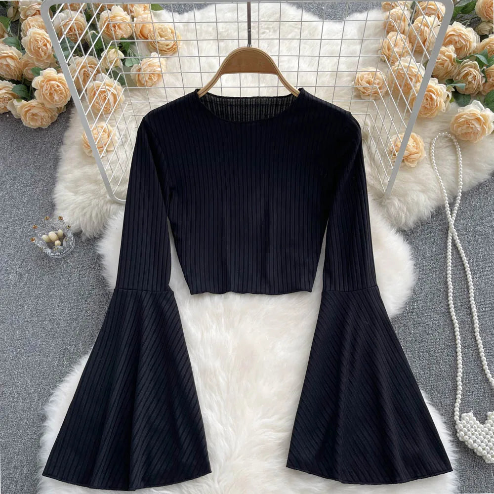 Flare Muse Slim Knit Crop Top
