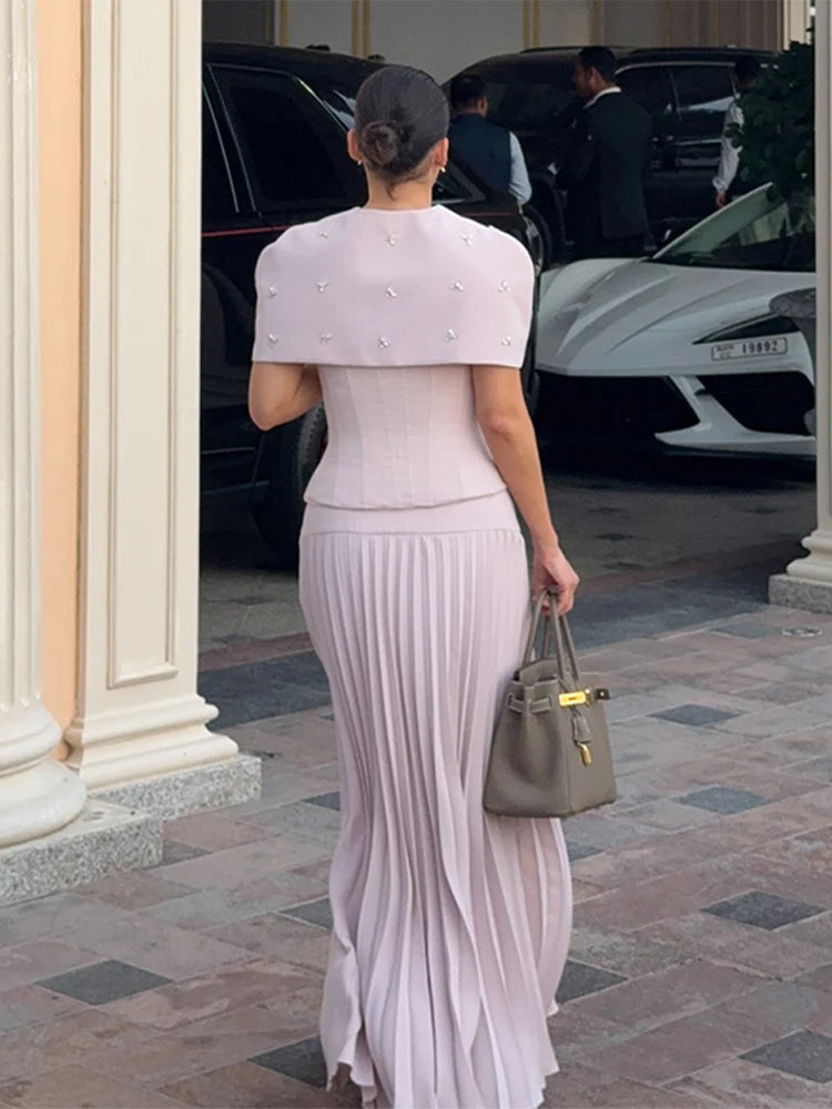 Diamond Drape Elegant Evening Gown
