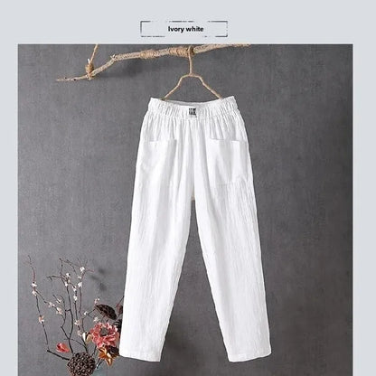 Casual Cotton-Linen Harem Pants