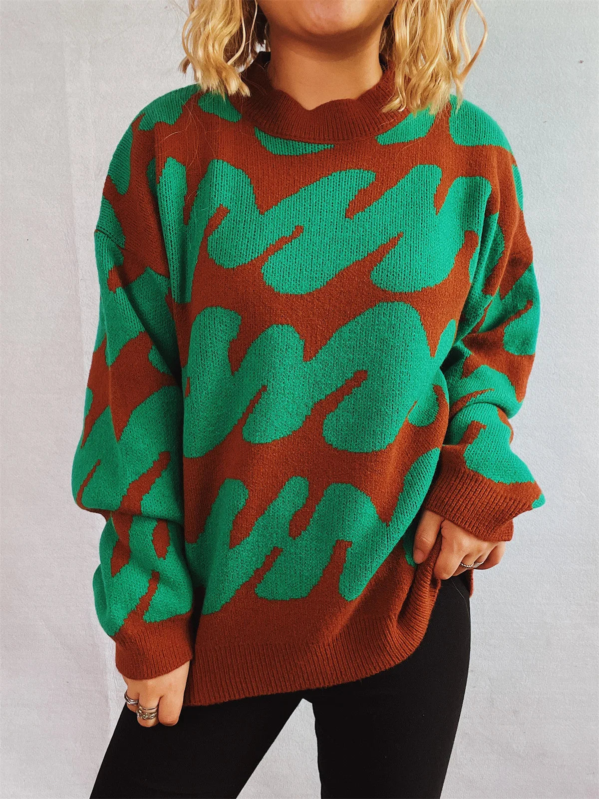 Stripe Craft Patchwork Knit Pullover