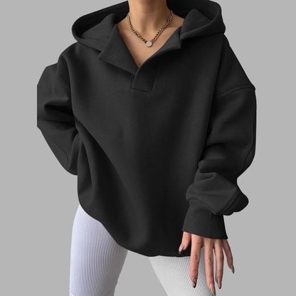 Oversized V-Neck Hoodie