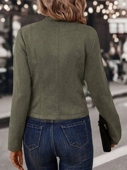Chic Double-Breasted Black Coat