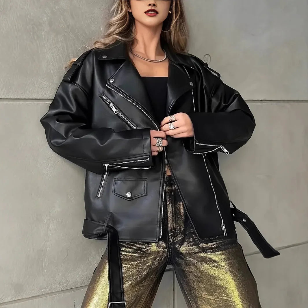 Retro PU Leather Motorcycle Jacket