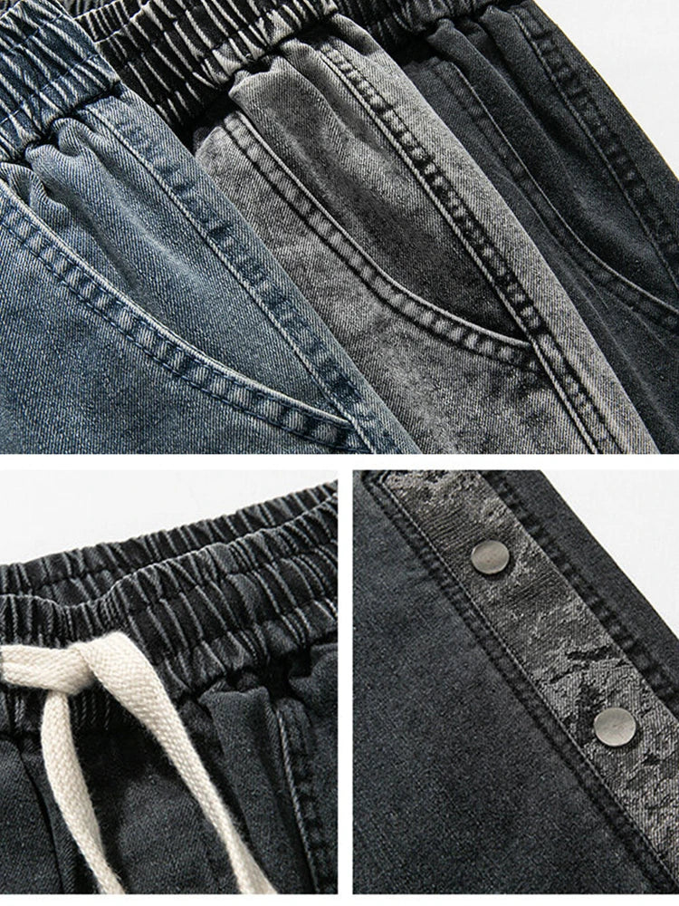 Men’s Washed Denim Capri Shorts