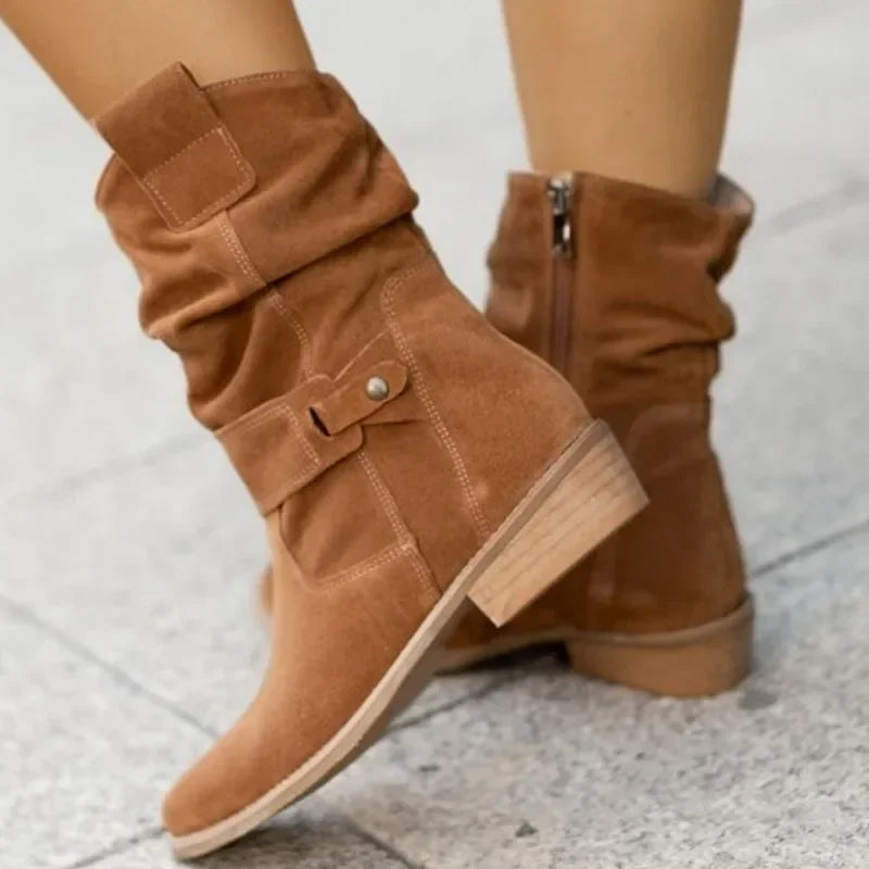 Suede Platform Long Boots