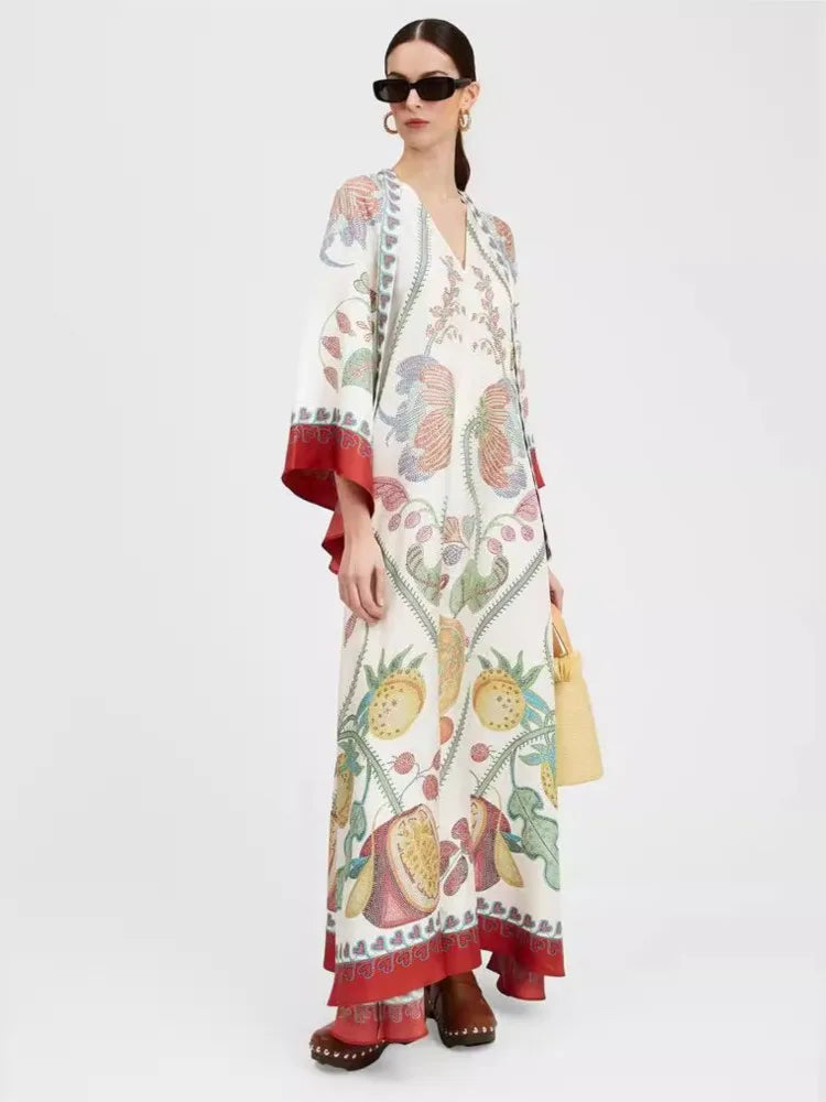 Vintage Muse Printed Maxi Dress