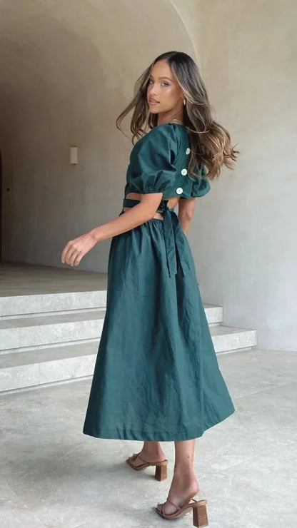 Sweet Bloom Puff Sleeve Dress