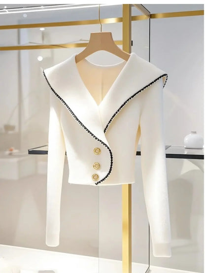 Vintage Chic Slim Knit Cardigan