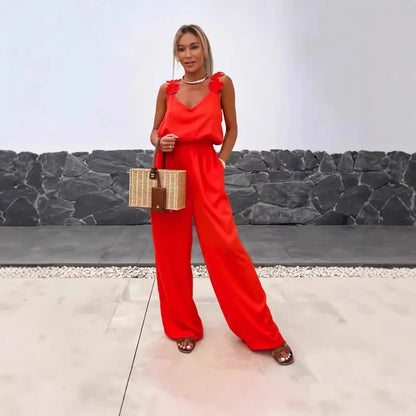 Elegant Holiday Strap Jumpsuit