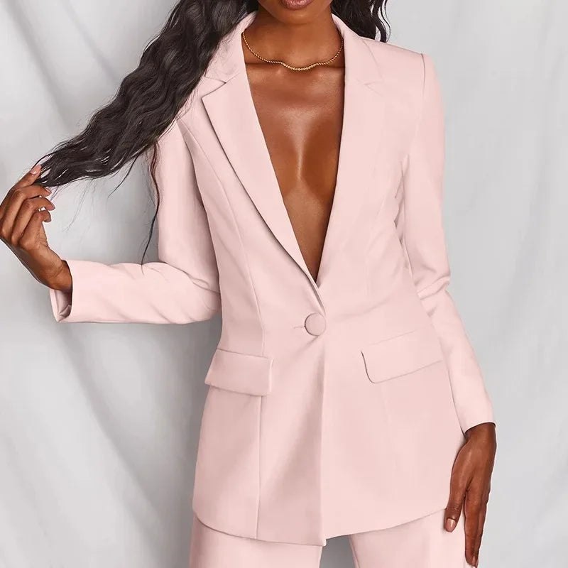 Elegant Long Sleeve Suit & Pants Set