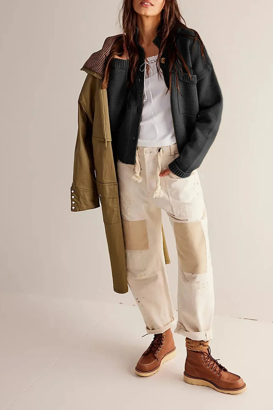 Cozy Grace Stand Collar Knit Coat