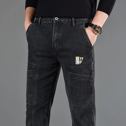 Street Flex Six-Pocket Print Jeans