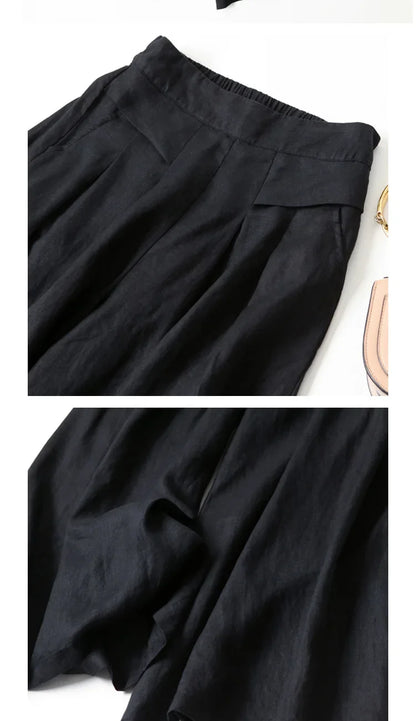 Art Ease Cotton Linen Wide Leg Pants