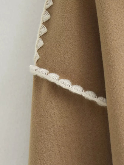 Cozy Weave Scarf Splice Wool Coat