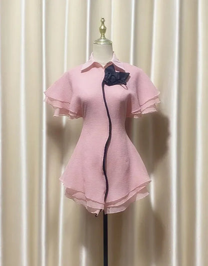 Butterfly Bloom Contrast A-Line Dress
