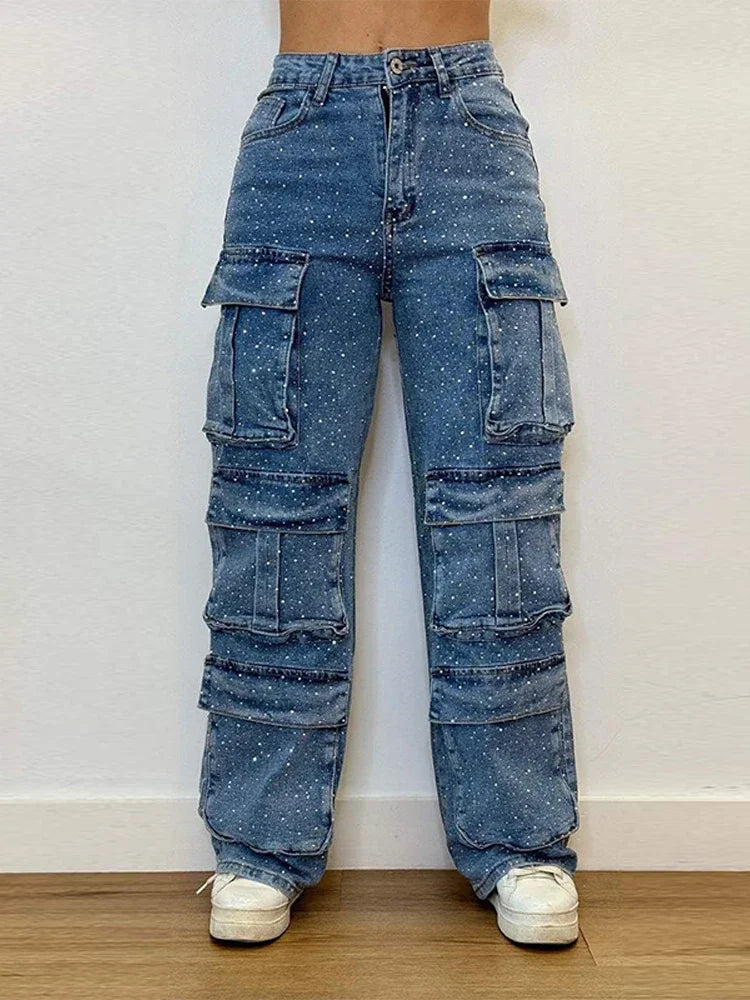 Bright Drill High Waist Work Jeans