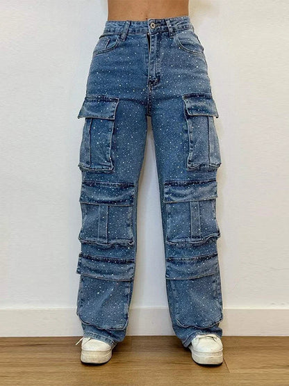 Bright Drill High Waist Work Jeans