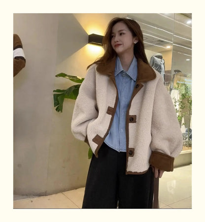 Retro Faux Lamb Fur Coat