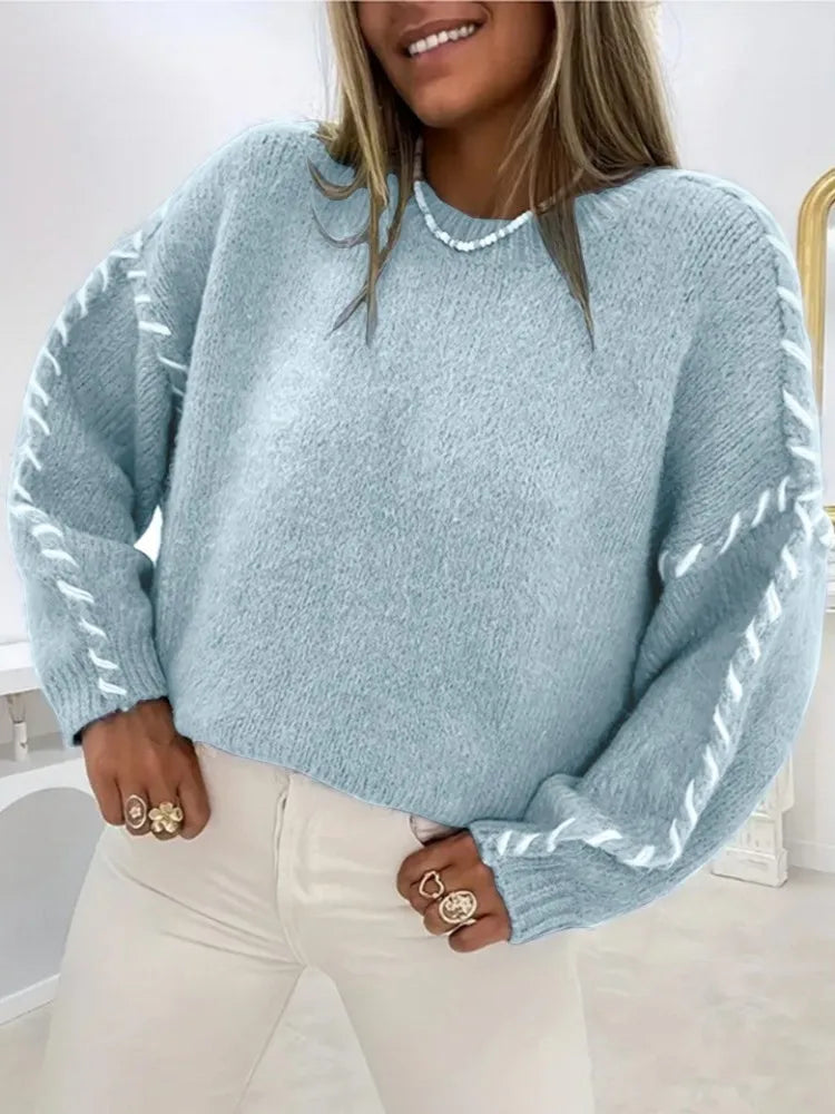 Vintage Elegance Casual Knit Sweater