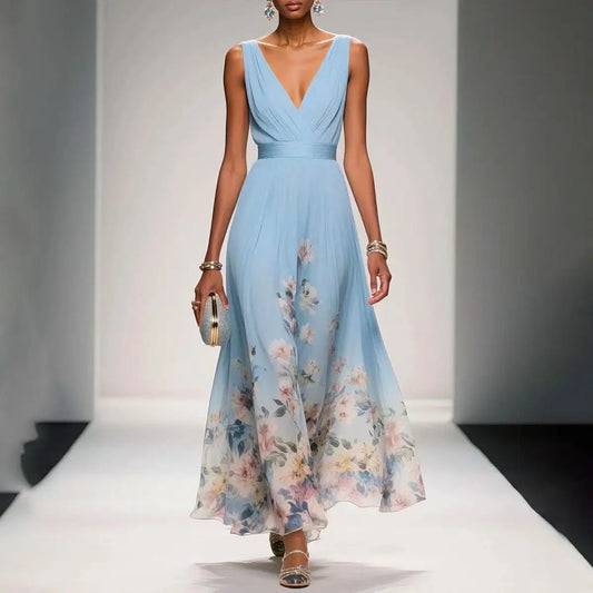 Boho Halter Floral Maxi Dress