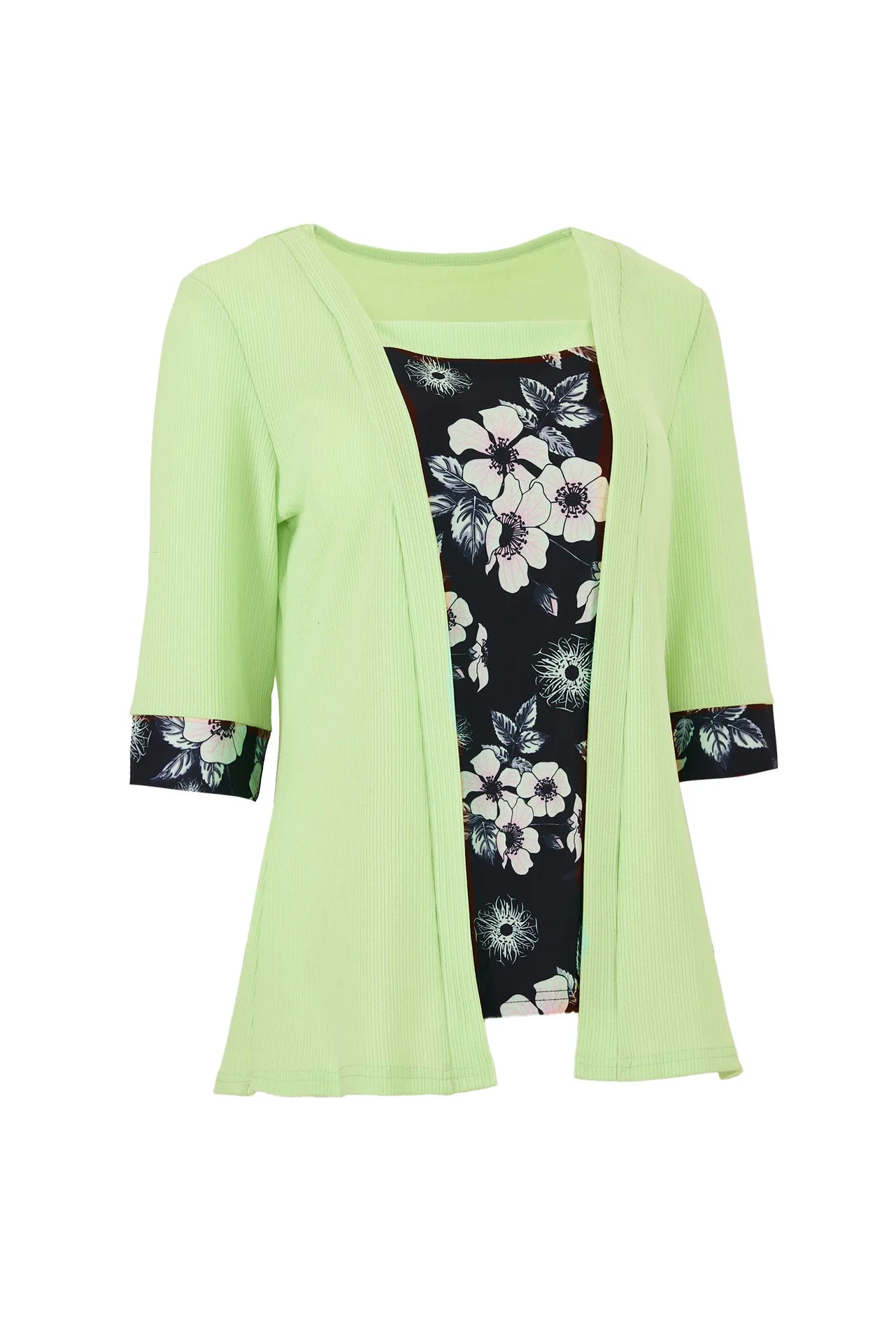 Layered Bloom Splice Casual Top