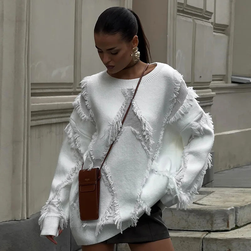 Chic Tassel Patch Sweater
