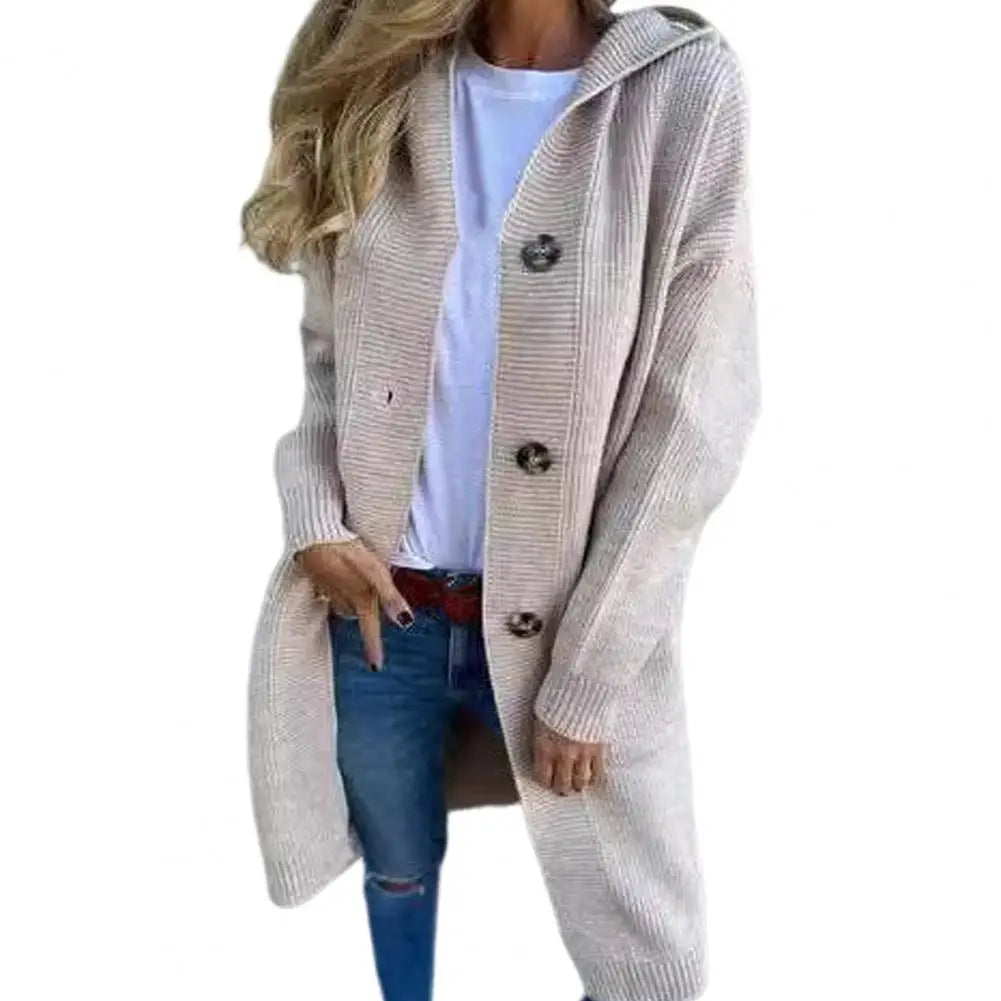 Women's Hooded Knit Sweater Coat
