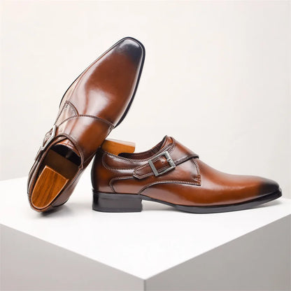 Classic Buckle Leather Dress Shoes