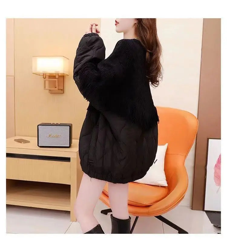 TasselEase Spliced Knit Winter Cardigan