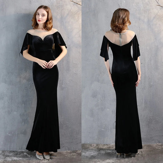 Velvet Dusk Crystal Mermaid Gown