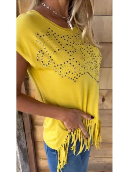 Fringe Shine Summer Casual Top