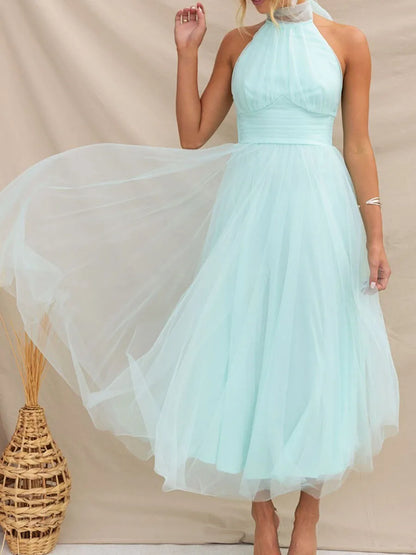 Chiffon Halter Neck Dress