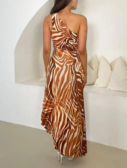 Boho Glam One-Shoulder Maxi Dress