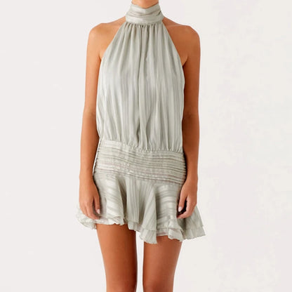 Sunkissed Ruffle Halter Mini Dress