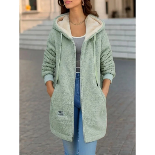 Mid-Length Zipper Jacket with Embroidered Lettering