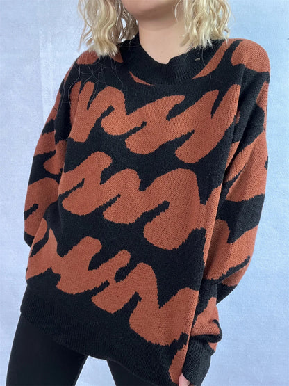 Stripe Craft Patchwork Knit Pullover