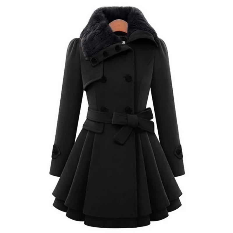 Velvet Line Plus Wool A-Line Coat