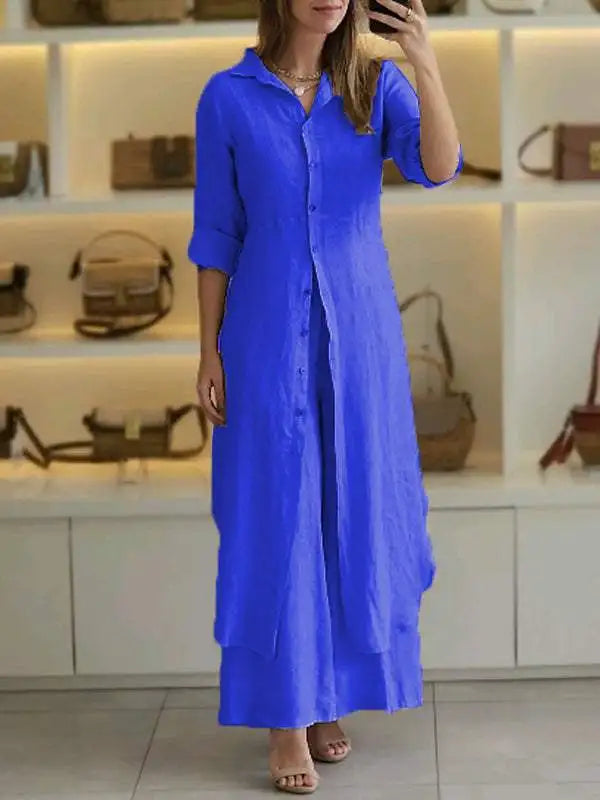 Grace Line Wide-Leg Pant Set
