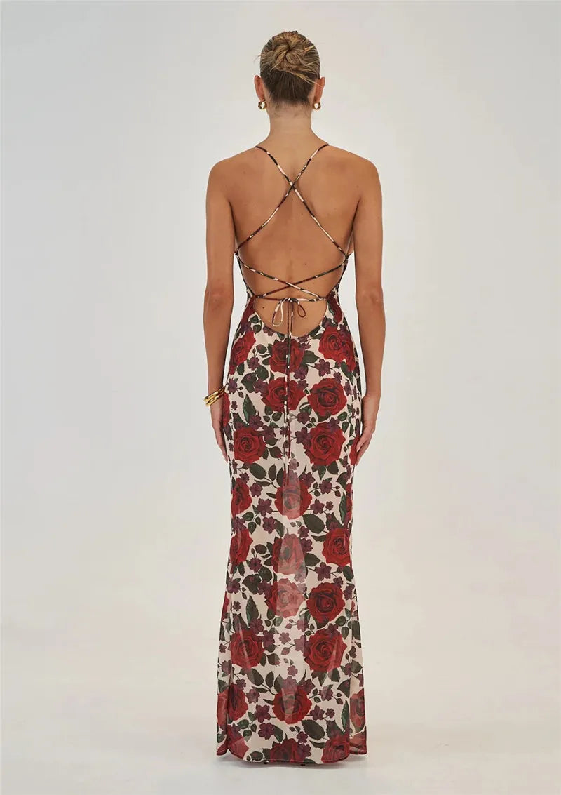 Midnight Allure Backless Maxi Dress
