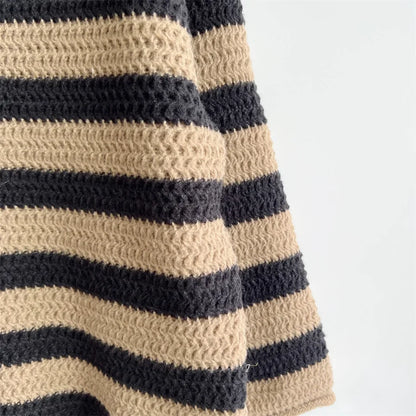 Autumn Stripes V-Neck Knit Pullover