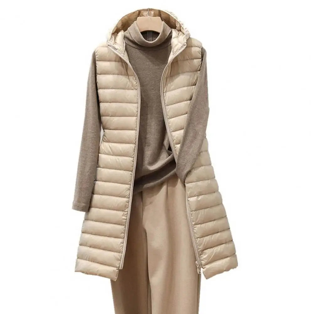 ThermaGlow Hooded Mid-Length Vest Coat