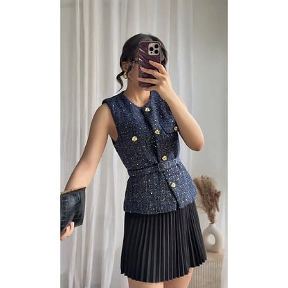 Glam Sequin Belted Vest