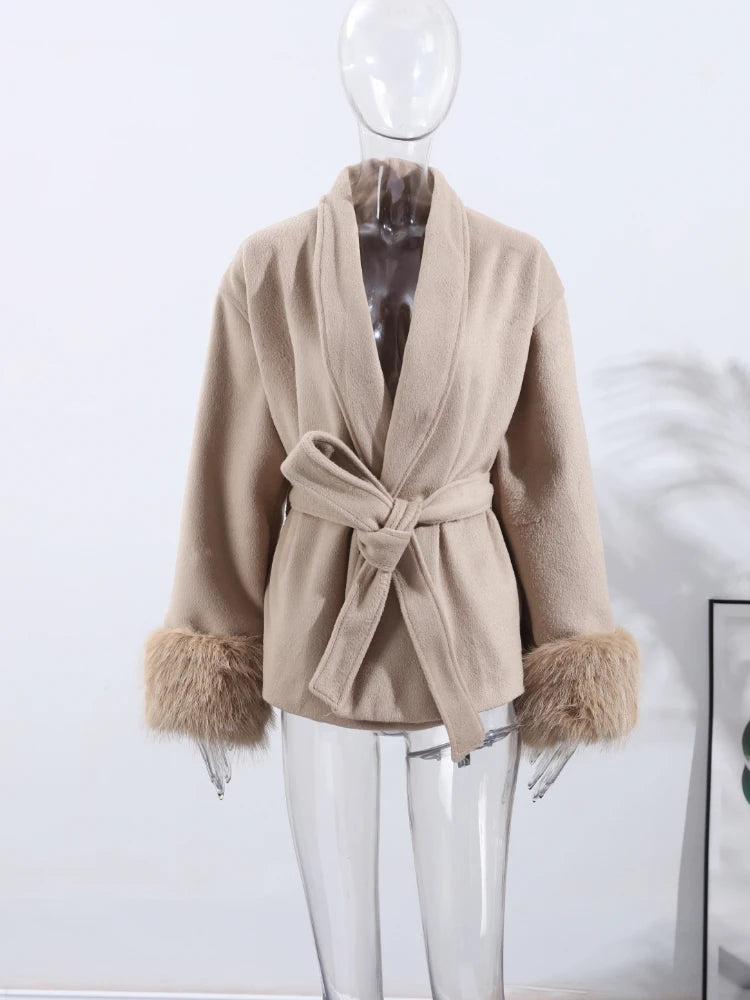 Luxury Woolen Fur Jacket
