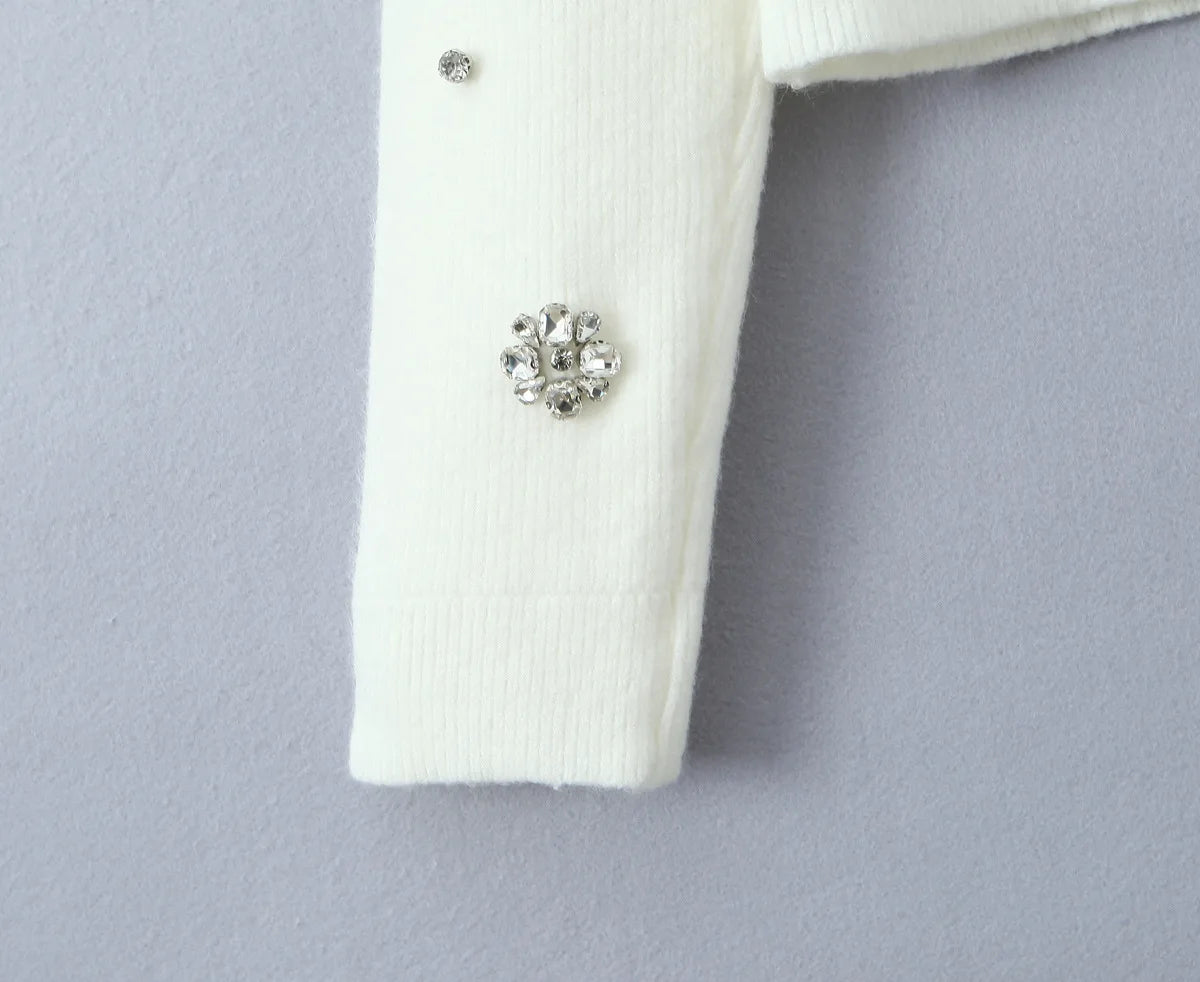 French Sweet Bow Knit Cardigan
