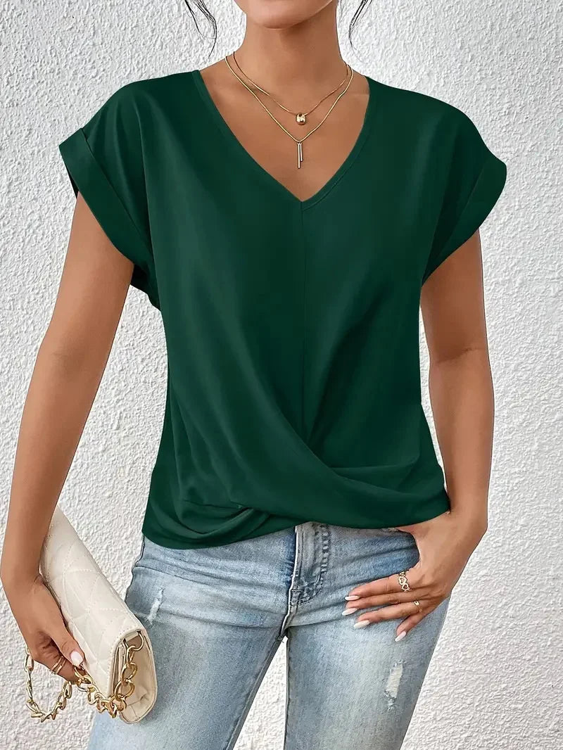 Elegant V-Neck Casual Tee