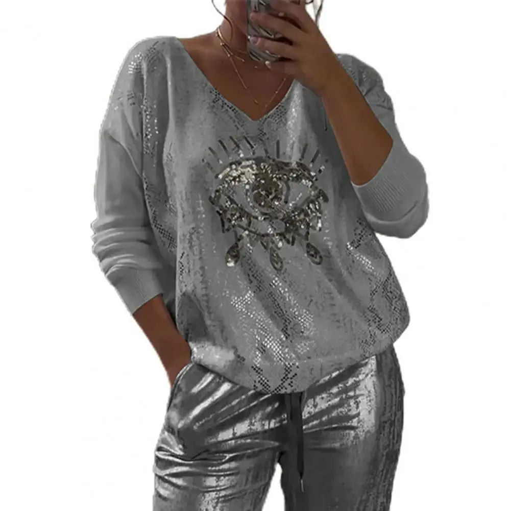 Gold Eye Print Glittery Set