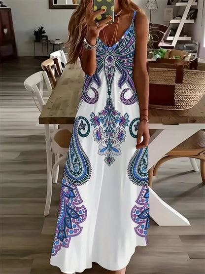 Vintage Boho Halter Maxi Dress